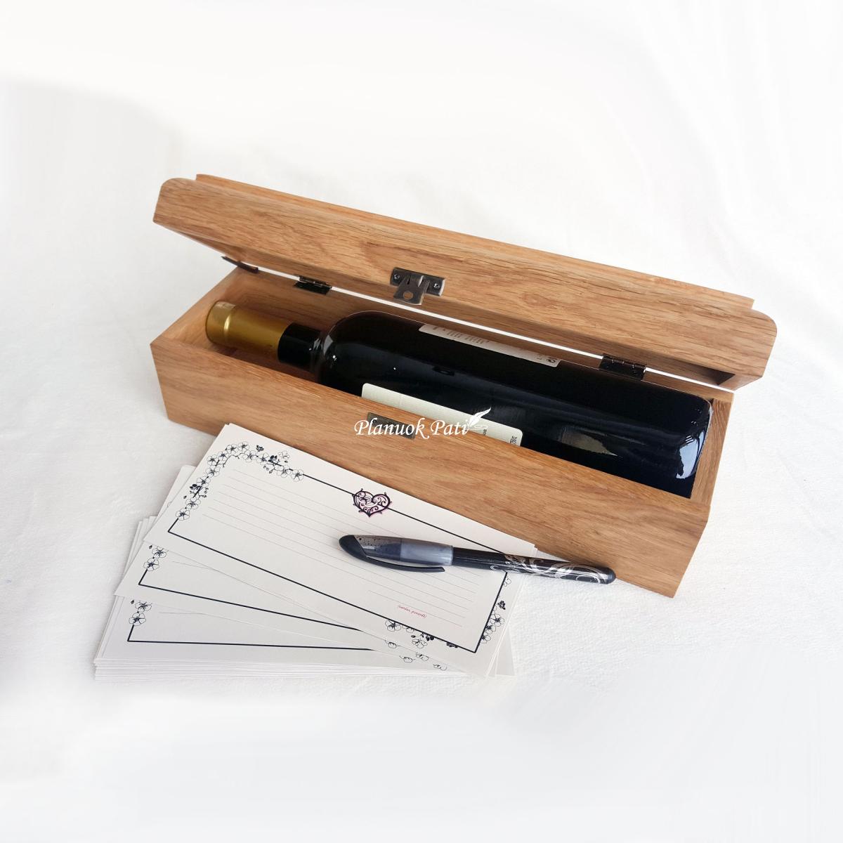 Laiko kapsulė - ąžuolinė dėžutė vestuvių svečių palinkėjimams