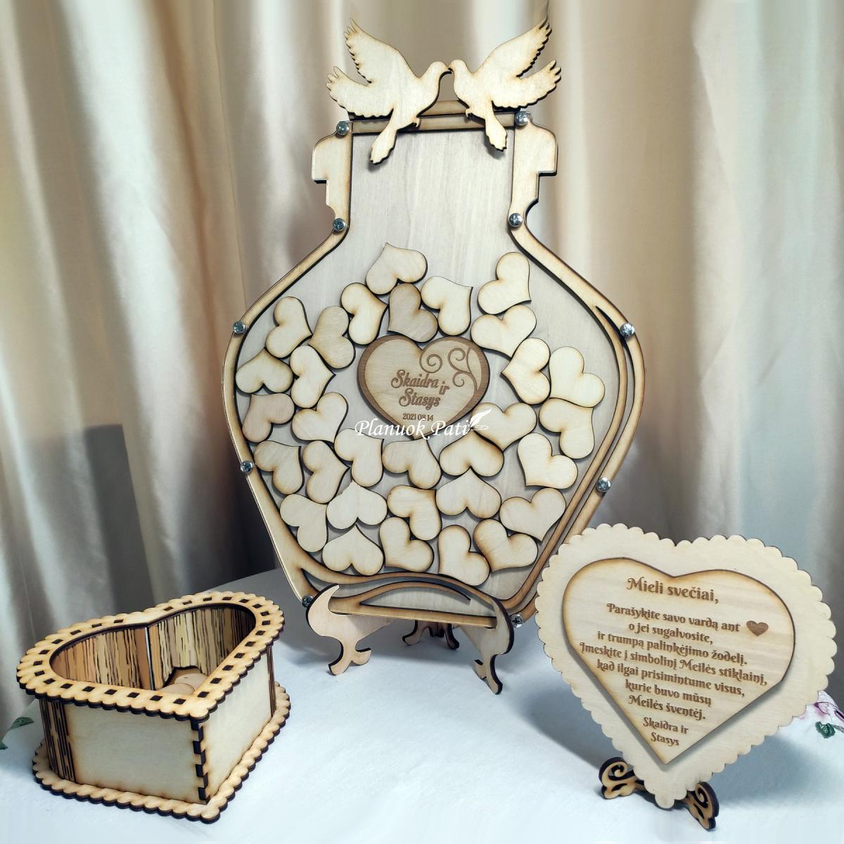 Meilės indas svečių palinkėjimams