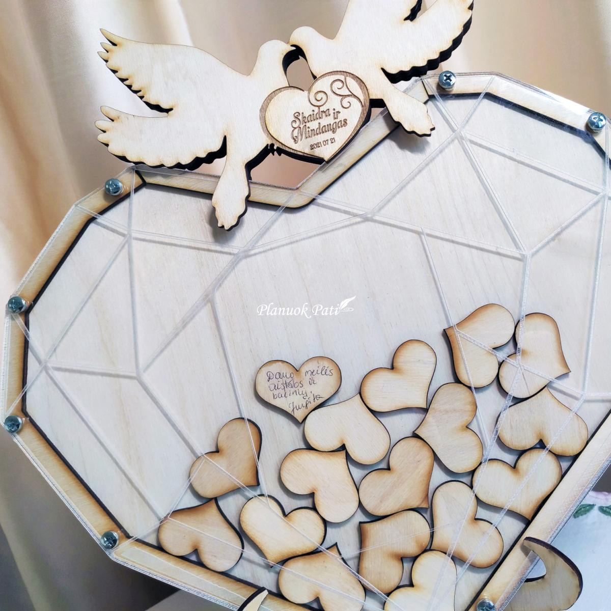 Deimantinė širdis svečių palinkėjimams