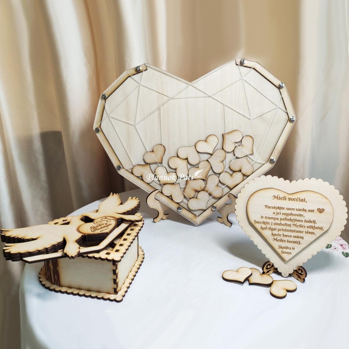 Deimantinė širdis svečių palinkėjimams