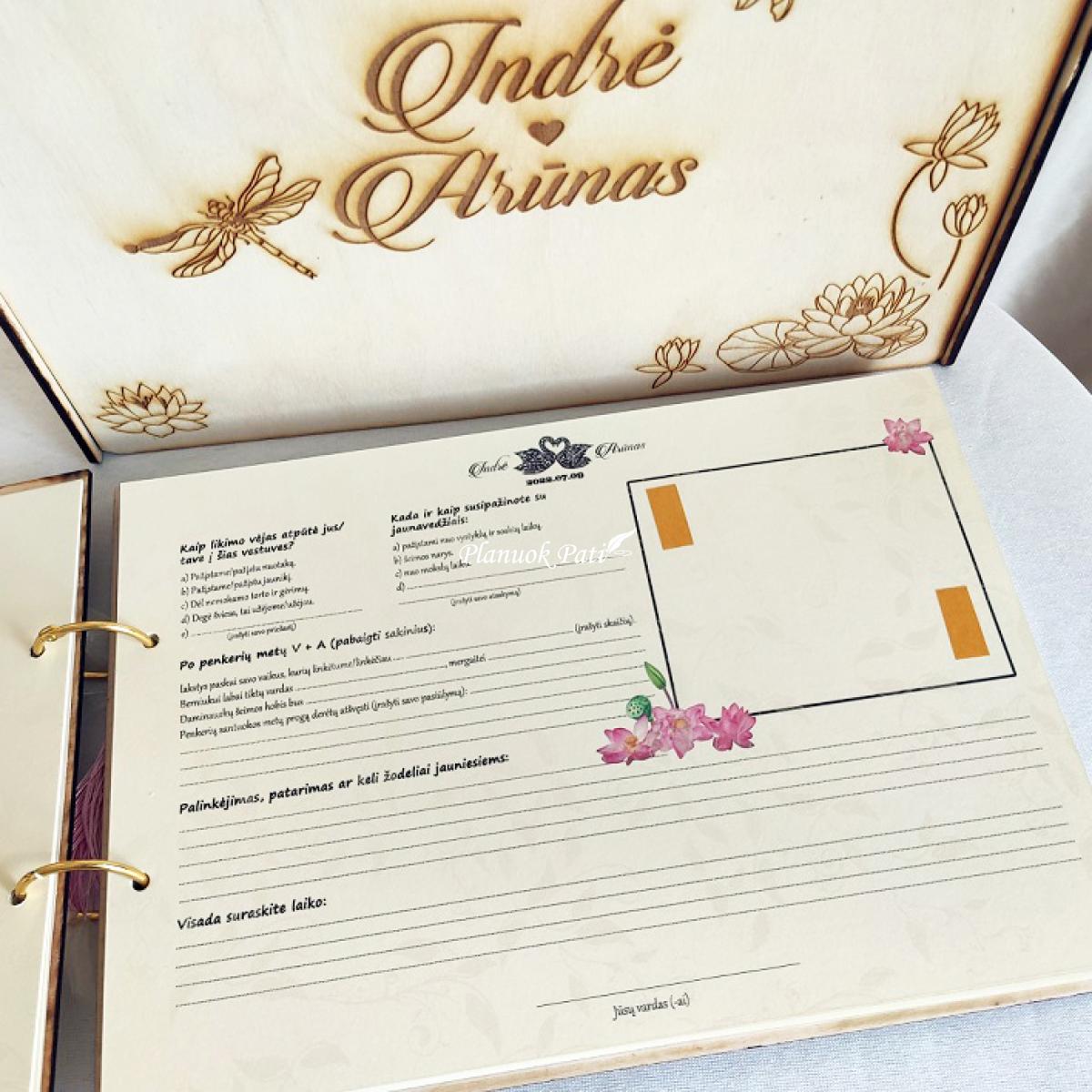 Vestuvių palinkėjimų knyga Dvi gulbės