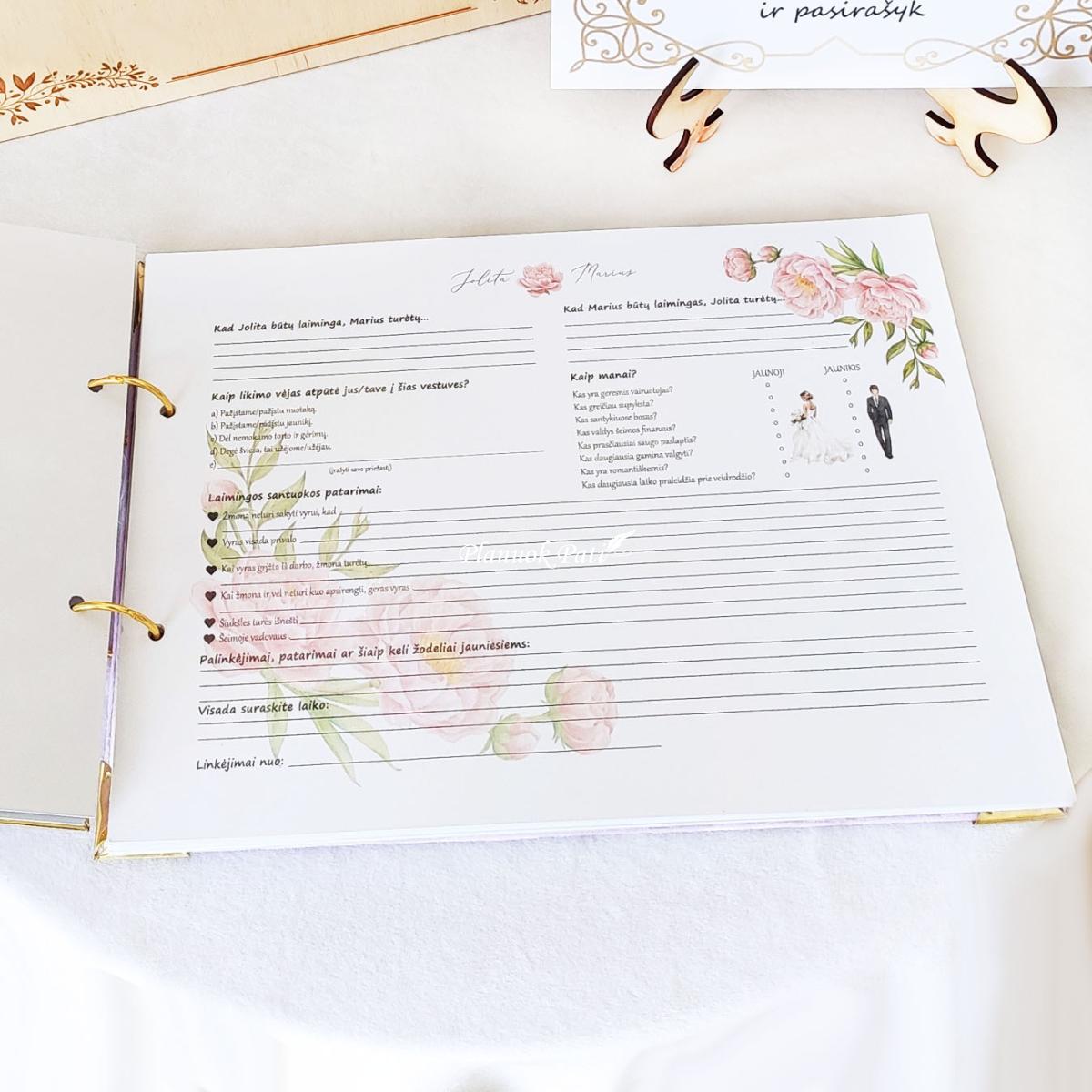 Vestuvinė palinkėjimų knyga Širdies Gija