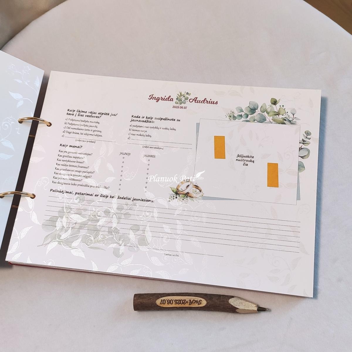 Vestuvinė palinkėjimų knyga Širdies Gija