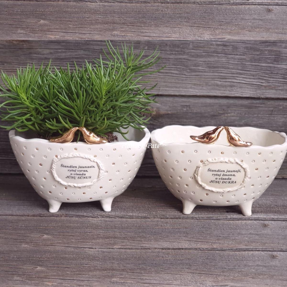 Vazonėlis su paukšteliais (žemas)