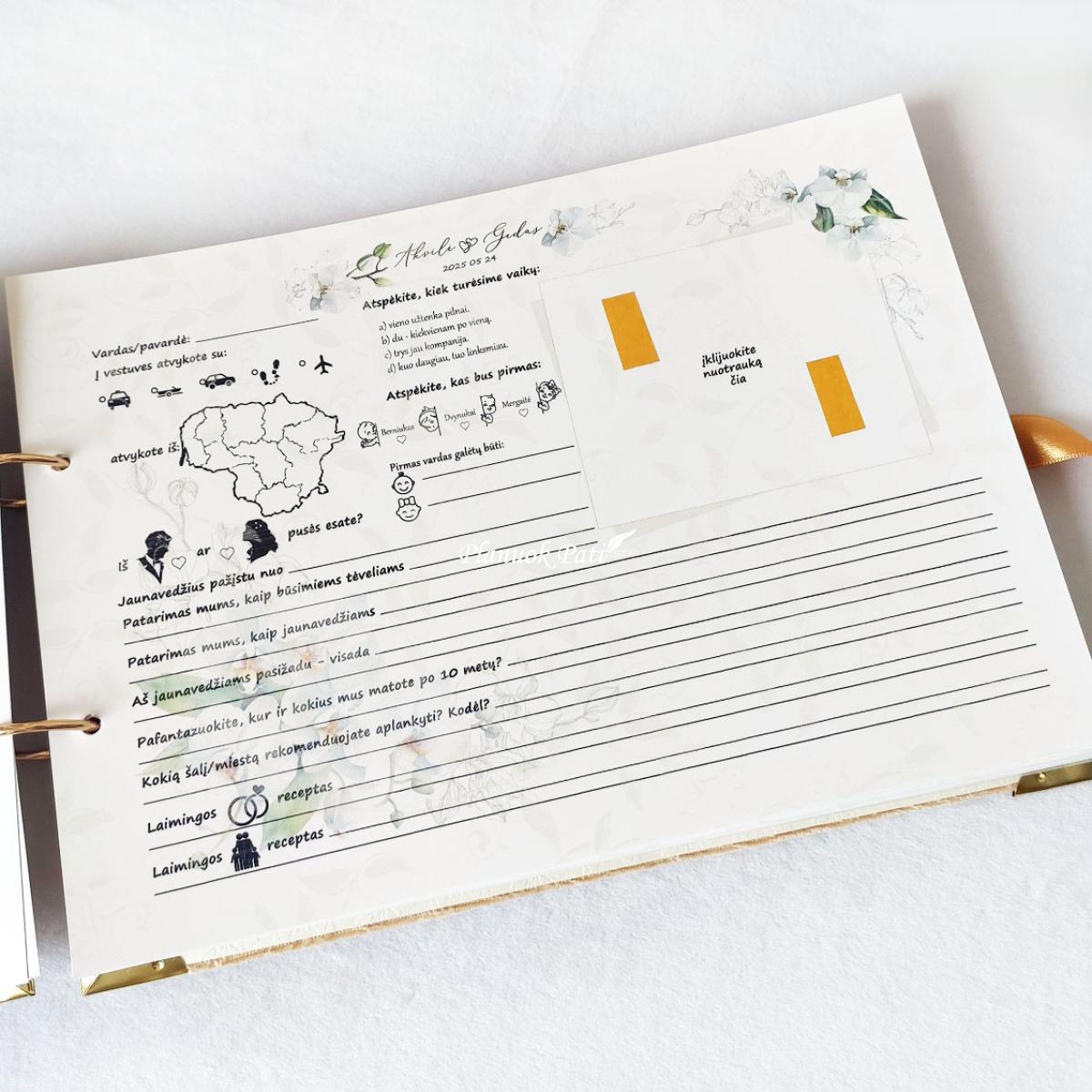 Vestuvinis palinkėjimų albumas (individualus viršelio dizainas)