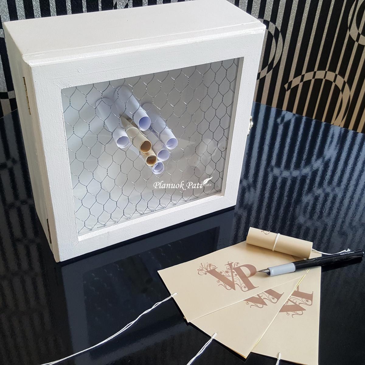 Dėžutė - tinklelis svečių palinkėjimams sugauti