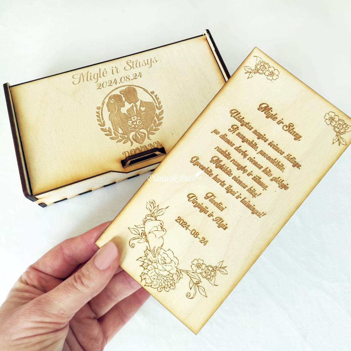 Dėžutė pinigams su spynele ir sveikinimu-magnetuku