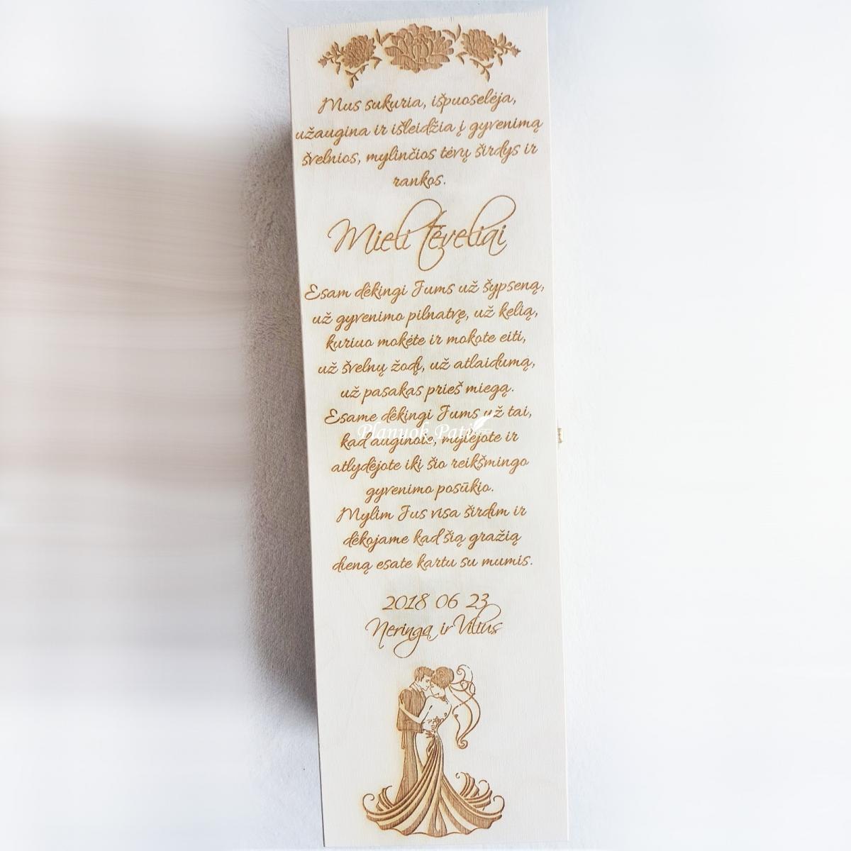 Padėka-dovana tėvams - vyndėžė