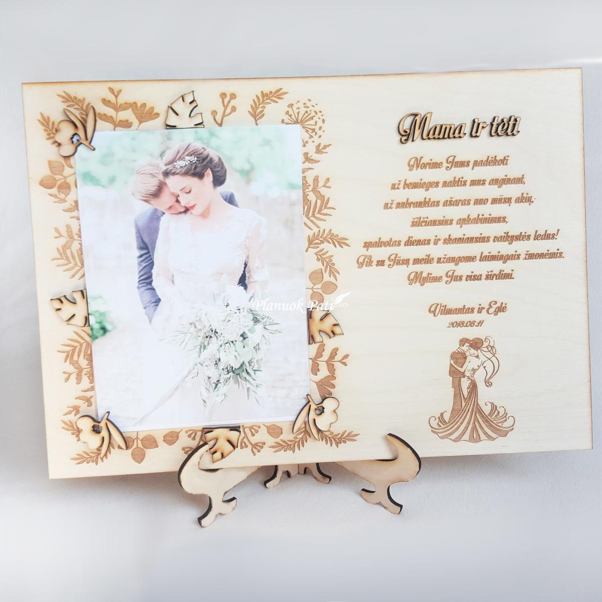 Padėka tėvams - rėmelis nuotraukai - Pora