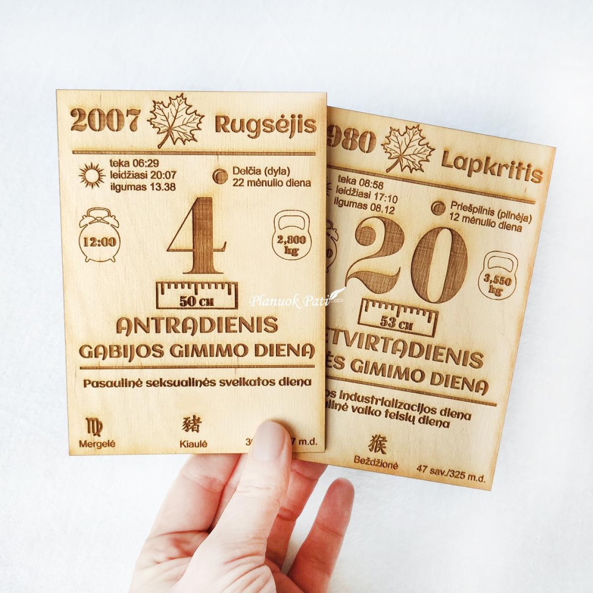 Gimimo dienos kalendoriaus lapelis - magnetukas