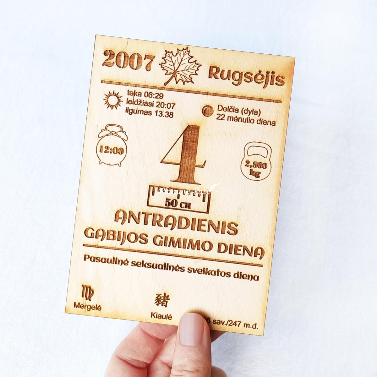 Gimimo dienos kalendoriaus lapelis - magnetukas