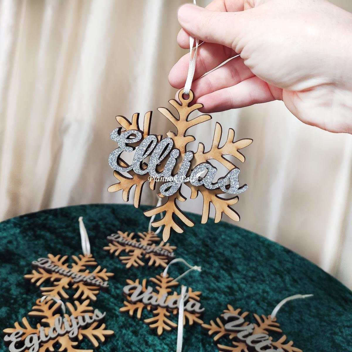 Kalėdinis žaisliukas - Snaigė su vardu