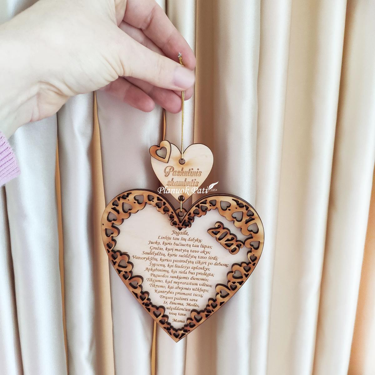 Kalėdinis žaisliukas - Linkėjimas Pirmoms Kalėdoms