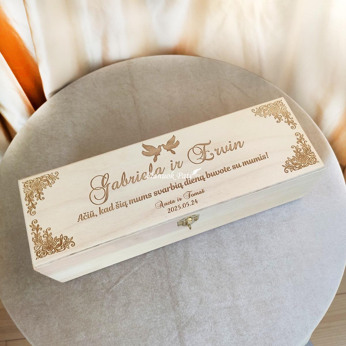 Padėka-dovana liudininkams/piršliams - vyndėžė