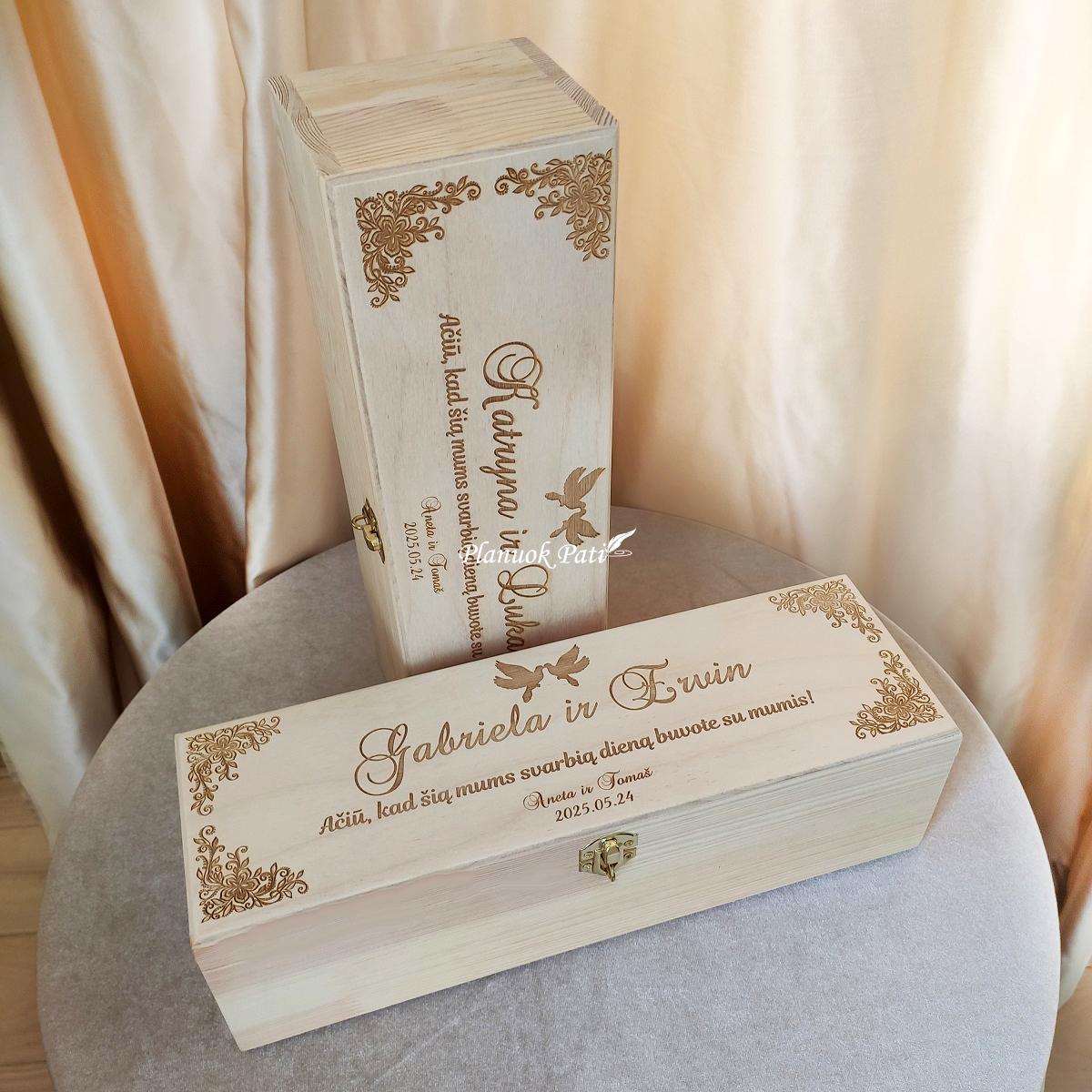 Padėka-dovana liudininkams/piršliams - vyndėžė