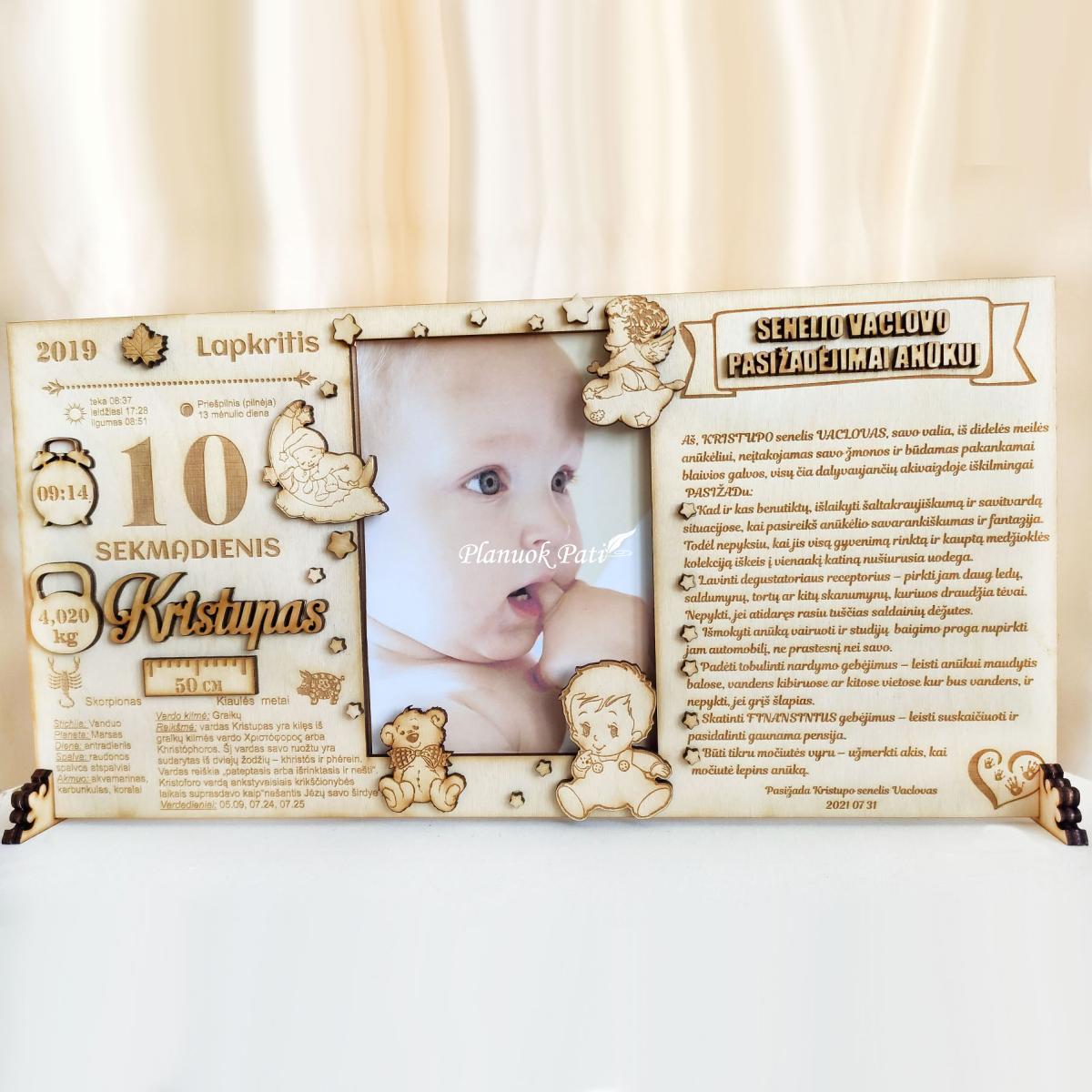 Pasižadėjimai seneliams su vaikučio gimimo metrikais