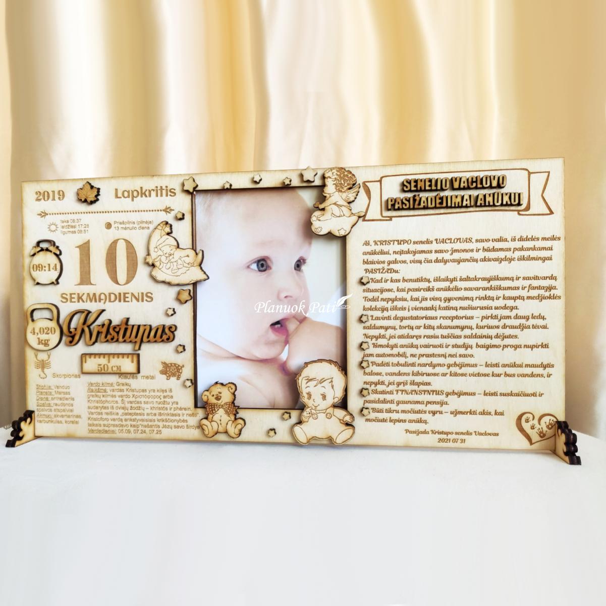 Pasižadėjimai seneliams su vaikučio gimimo metrikais