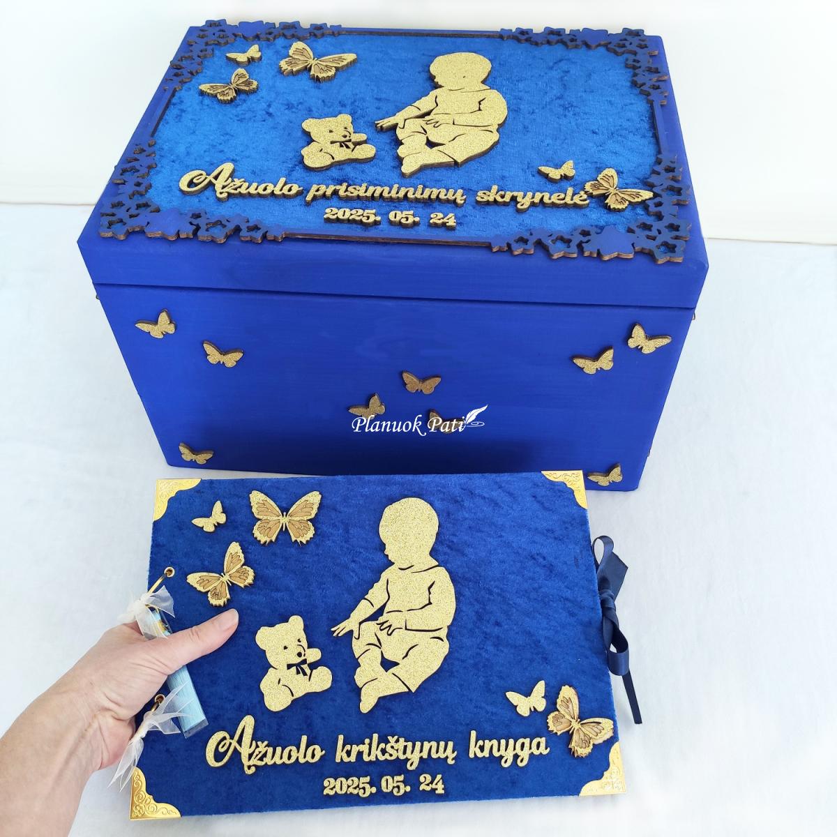 Krikštadėžė ir albumas berniukui Žaidžiam