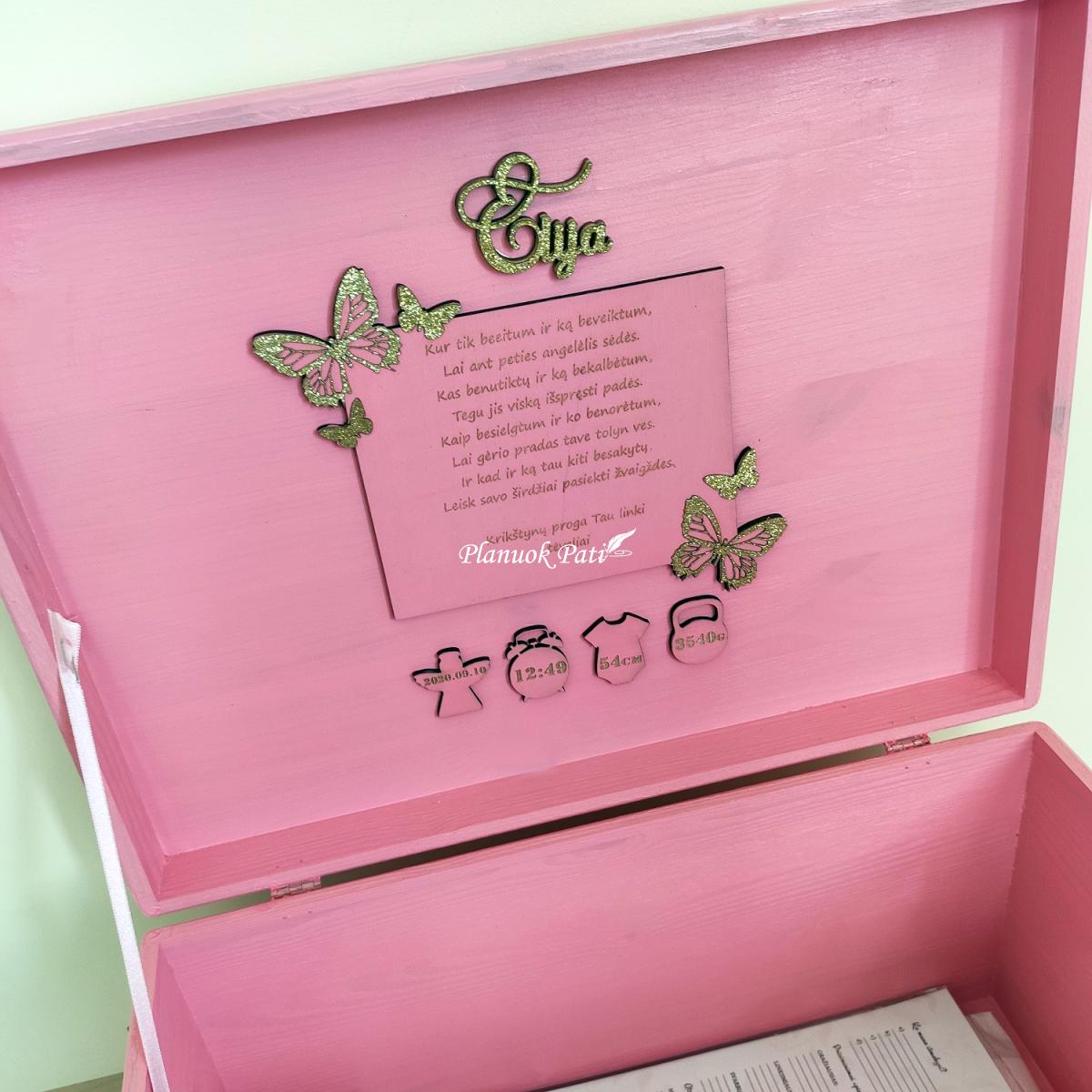 Komplektas krikštadėžė ir aksomo knyga Mergaitė angelas