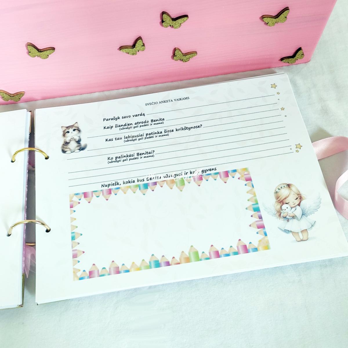 Krikštadėžė ir palinkėjimų knyga Katinėlis