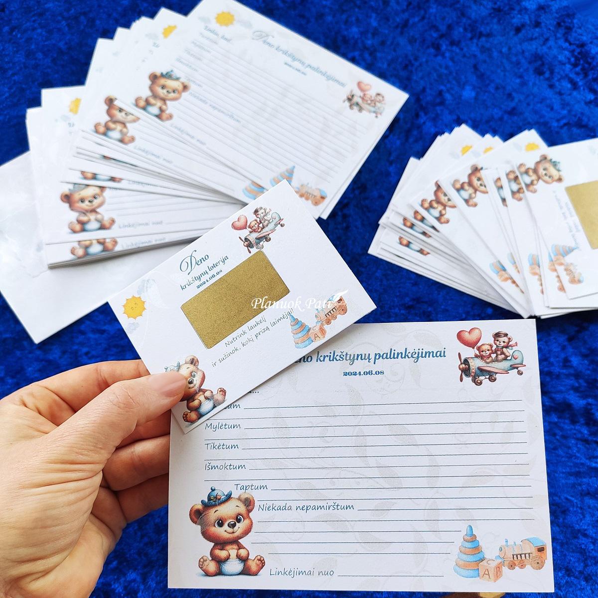 Kortelė krikštynų palinkėjimams