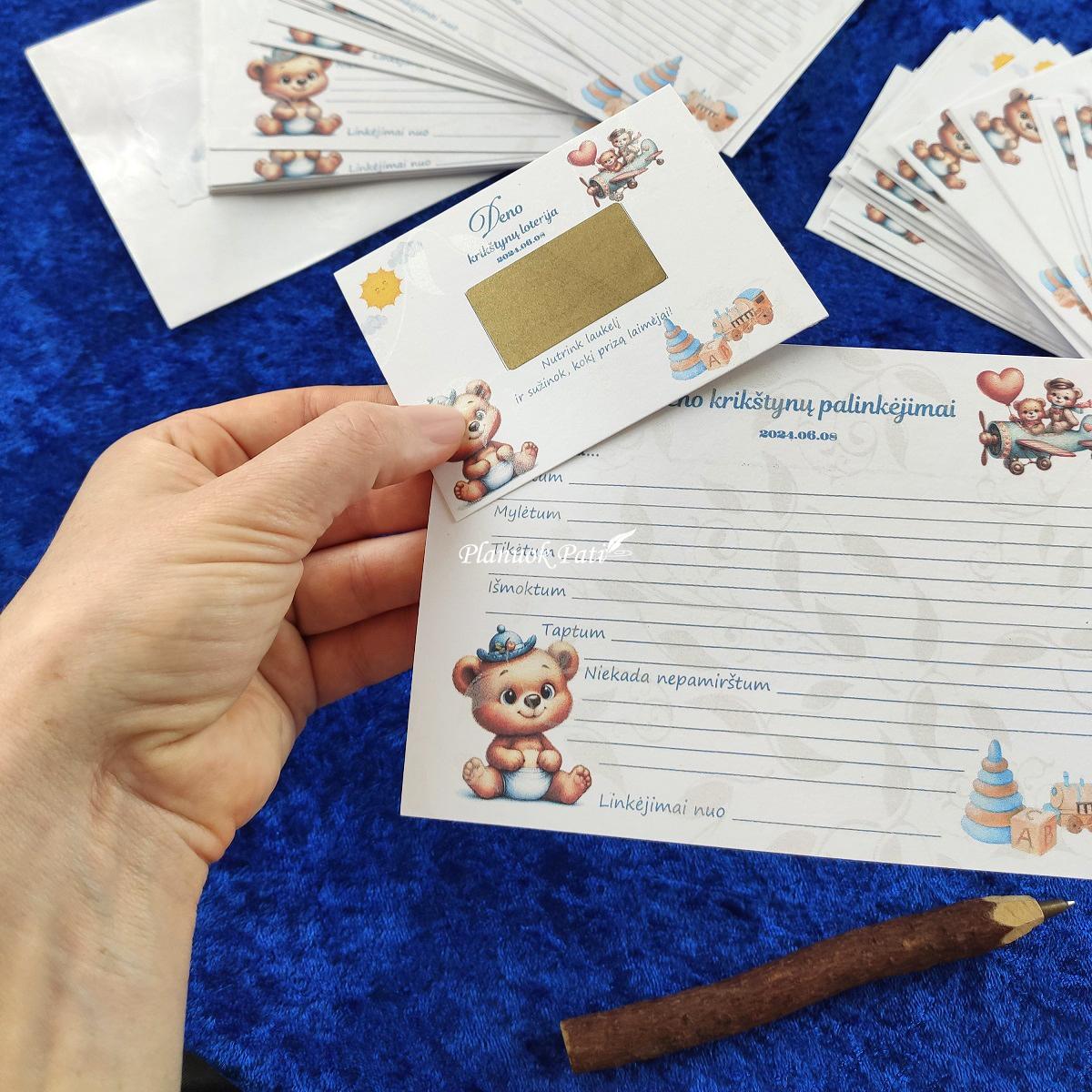 Kortelė krikštynų palinkėjimams