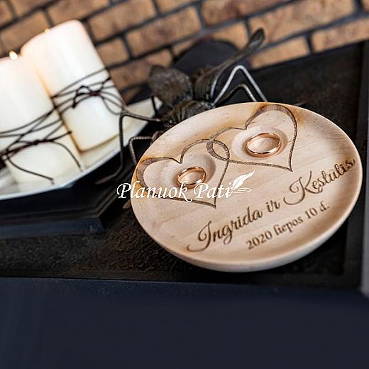 Lėkštutė vestuviniams žiedams (medinė)