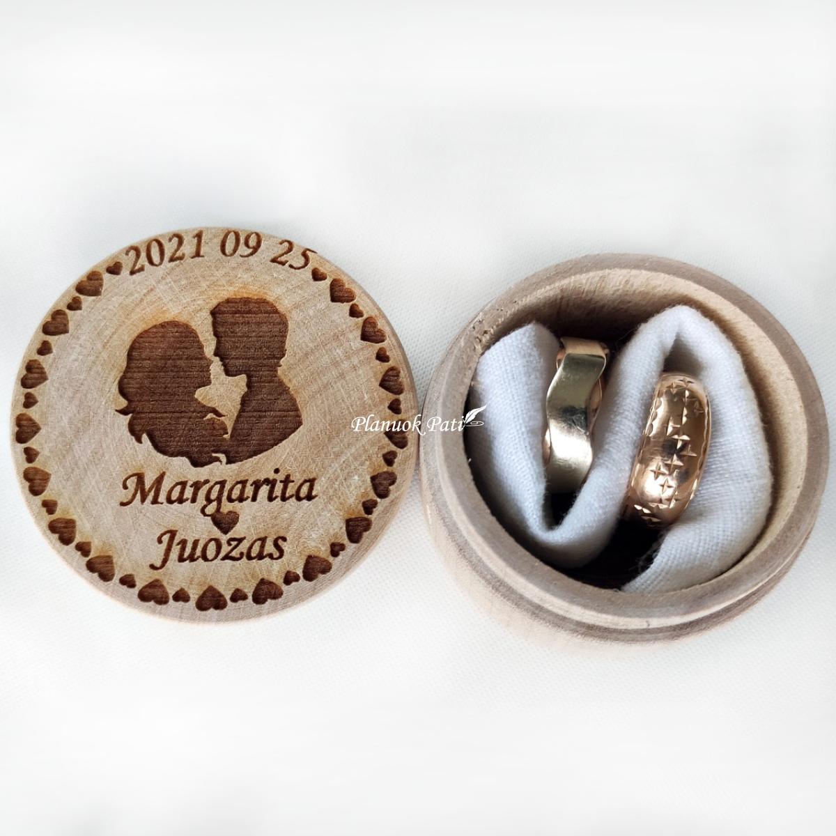 Apvali dėžutė vestuviniams žiedams (didesnė)