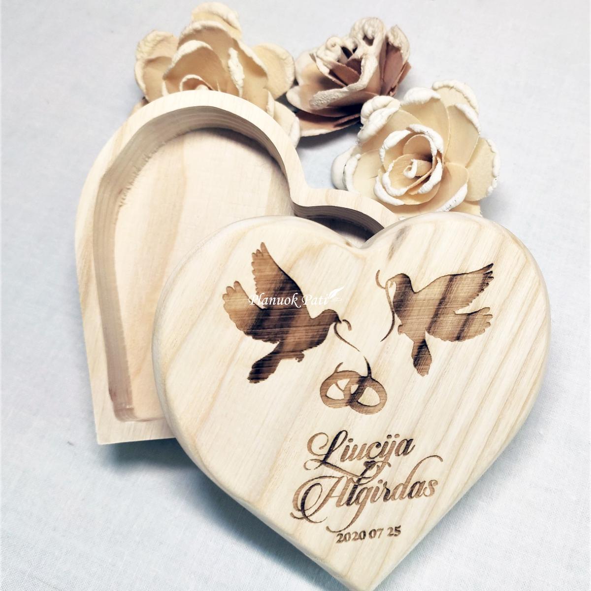 Dėžutė žiedams nešti - Širdis