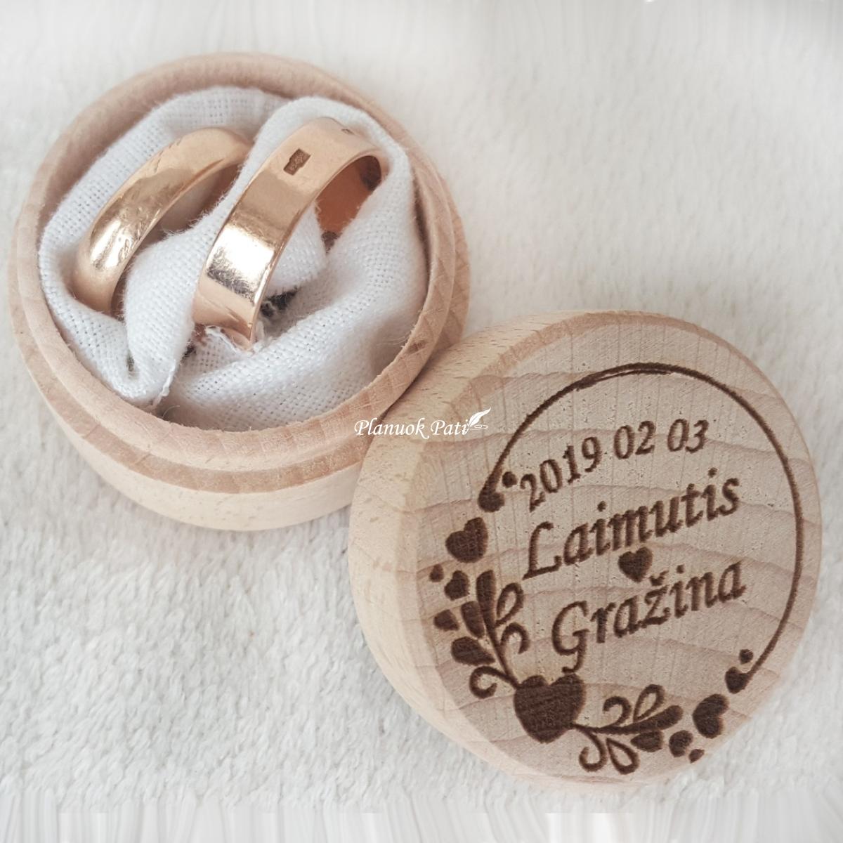 Apvali dėžutė vestuviniams žiedams (maža)