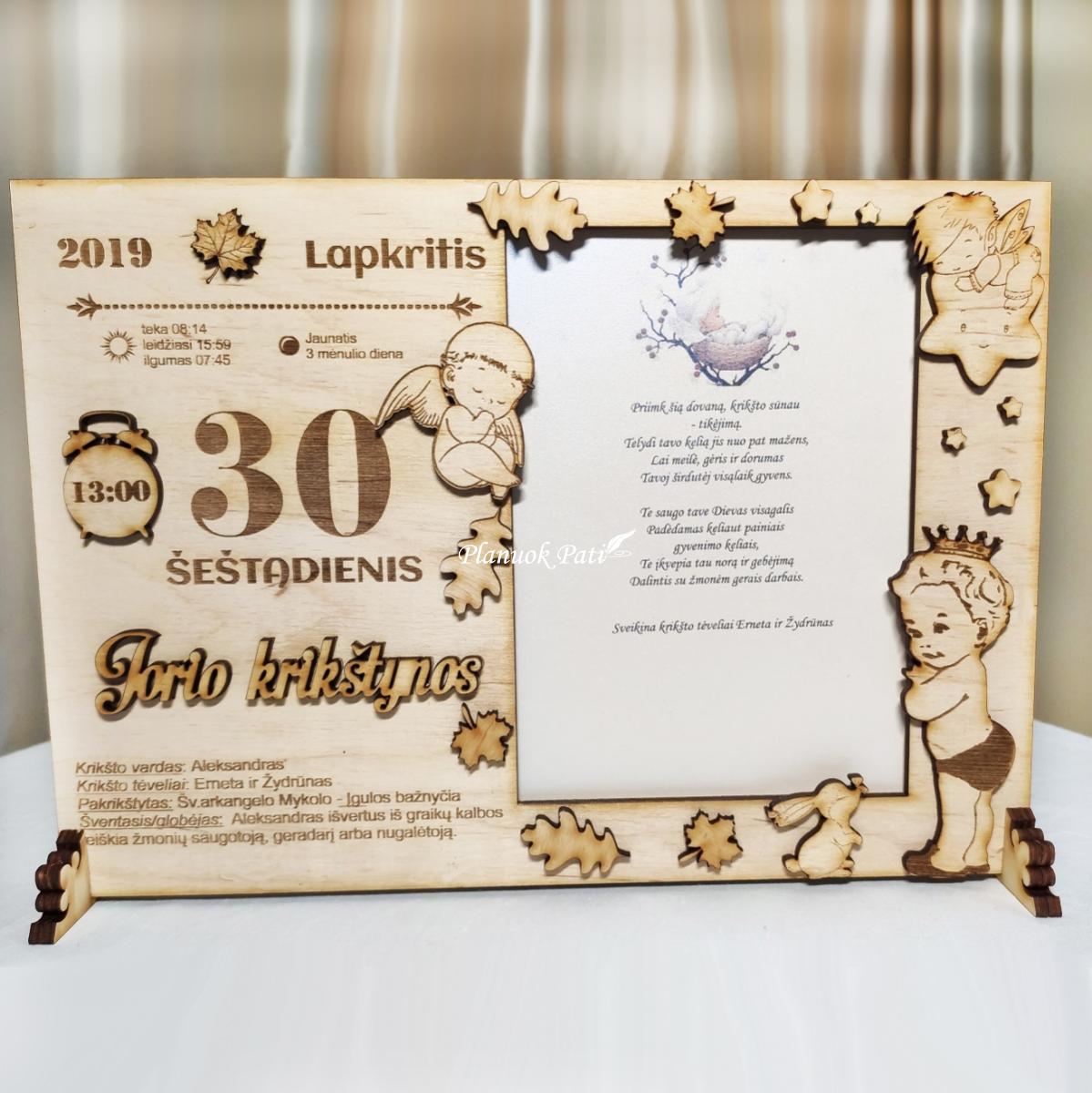 Krikštynų dienos rėmelis pinigams dovanoti