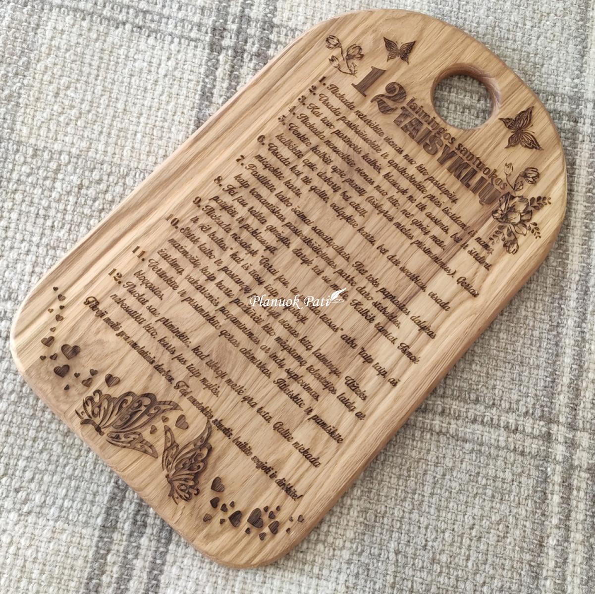 Ąžuolinis padėklas-lentelė