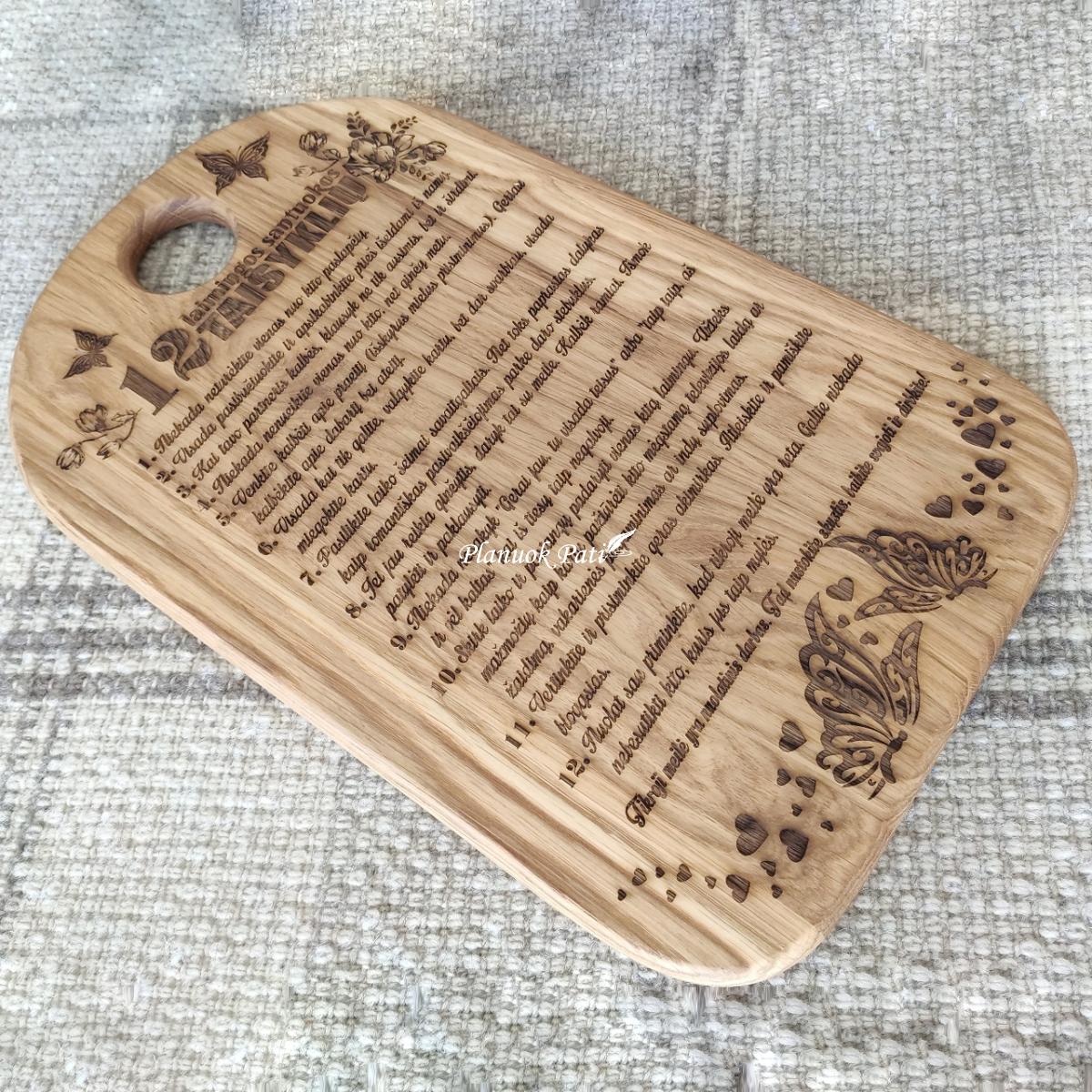 Ąžuolinis padėklas-lentelė