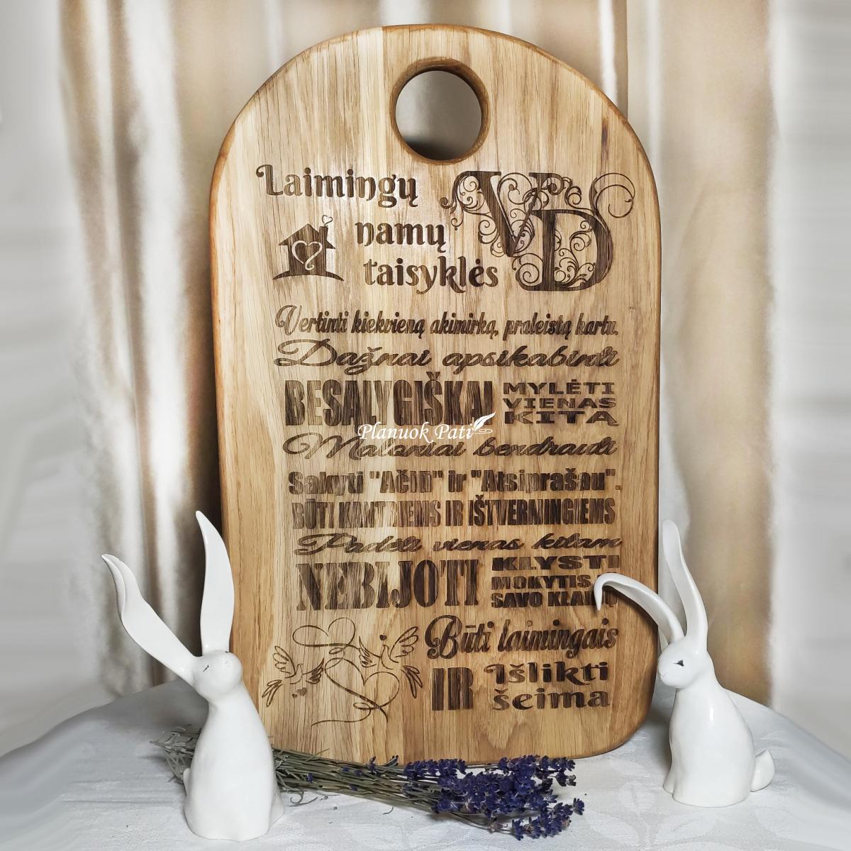 Ąžuolinis padėklas-lentelė