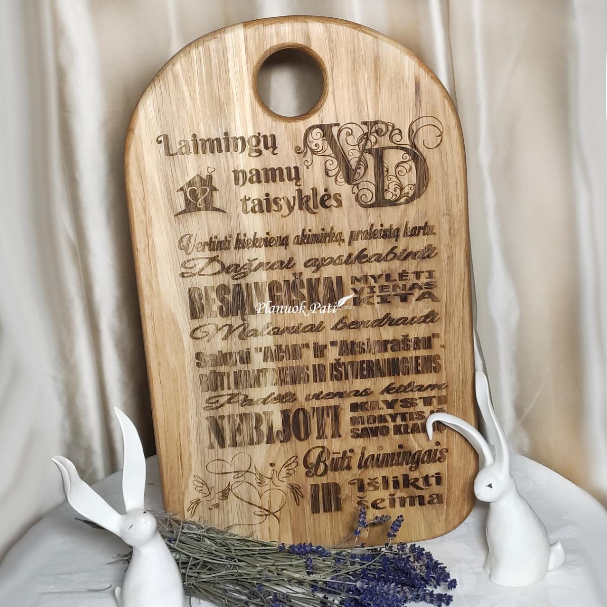 Ąžuolinis padėklas-lentelė