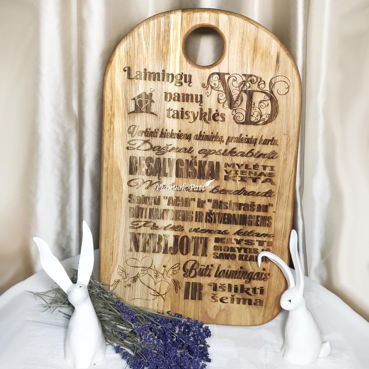 Ąžuolinis padėklas-lentelė