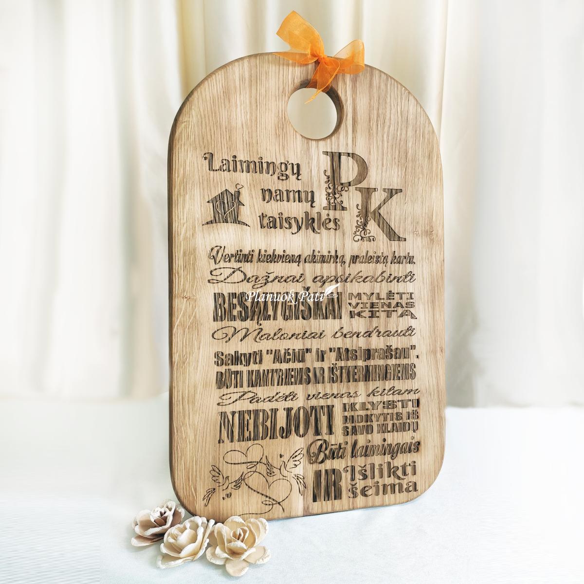 Ąžuolinis padėklas-lentelė