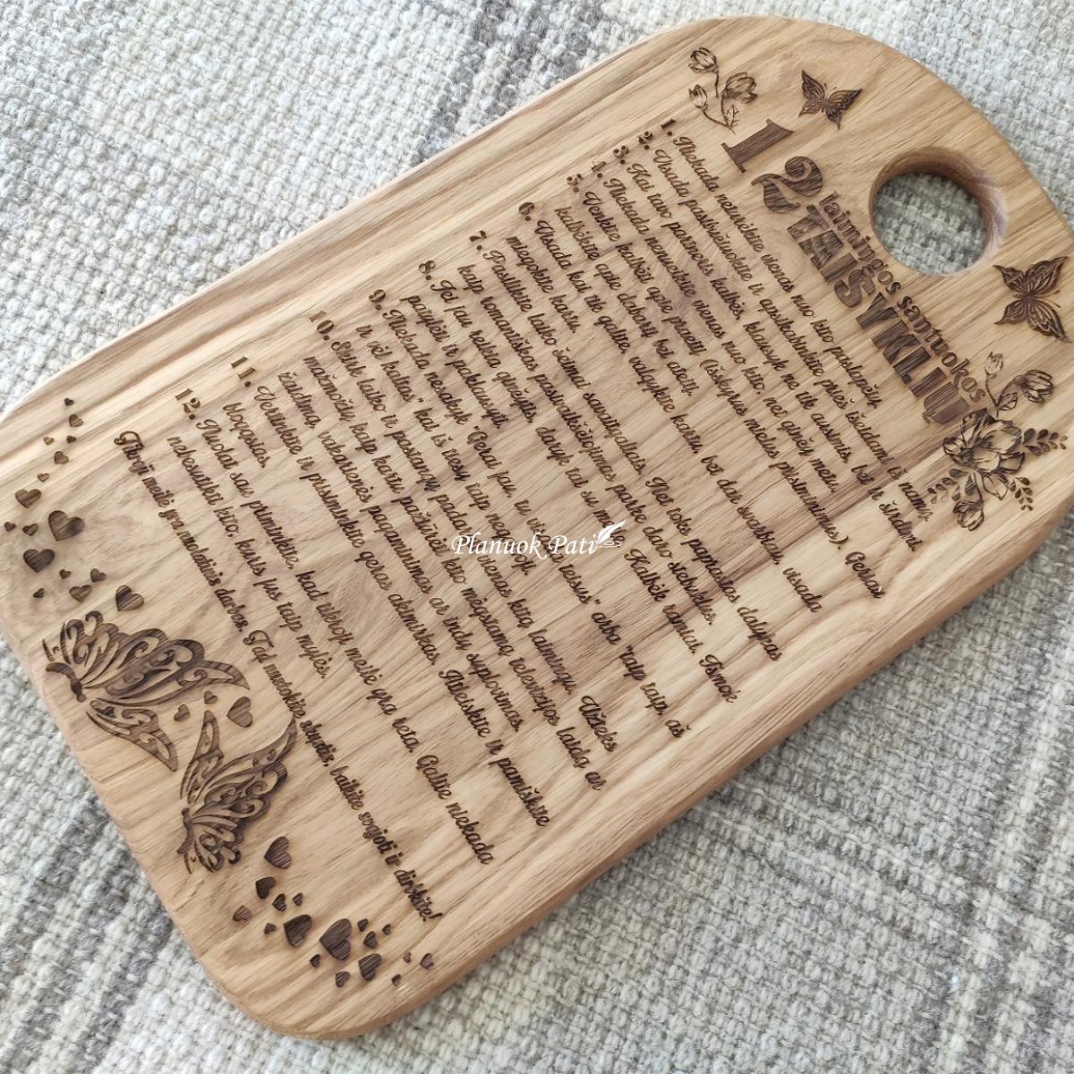 Ąžuolinis padėklas-lentelė