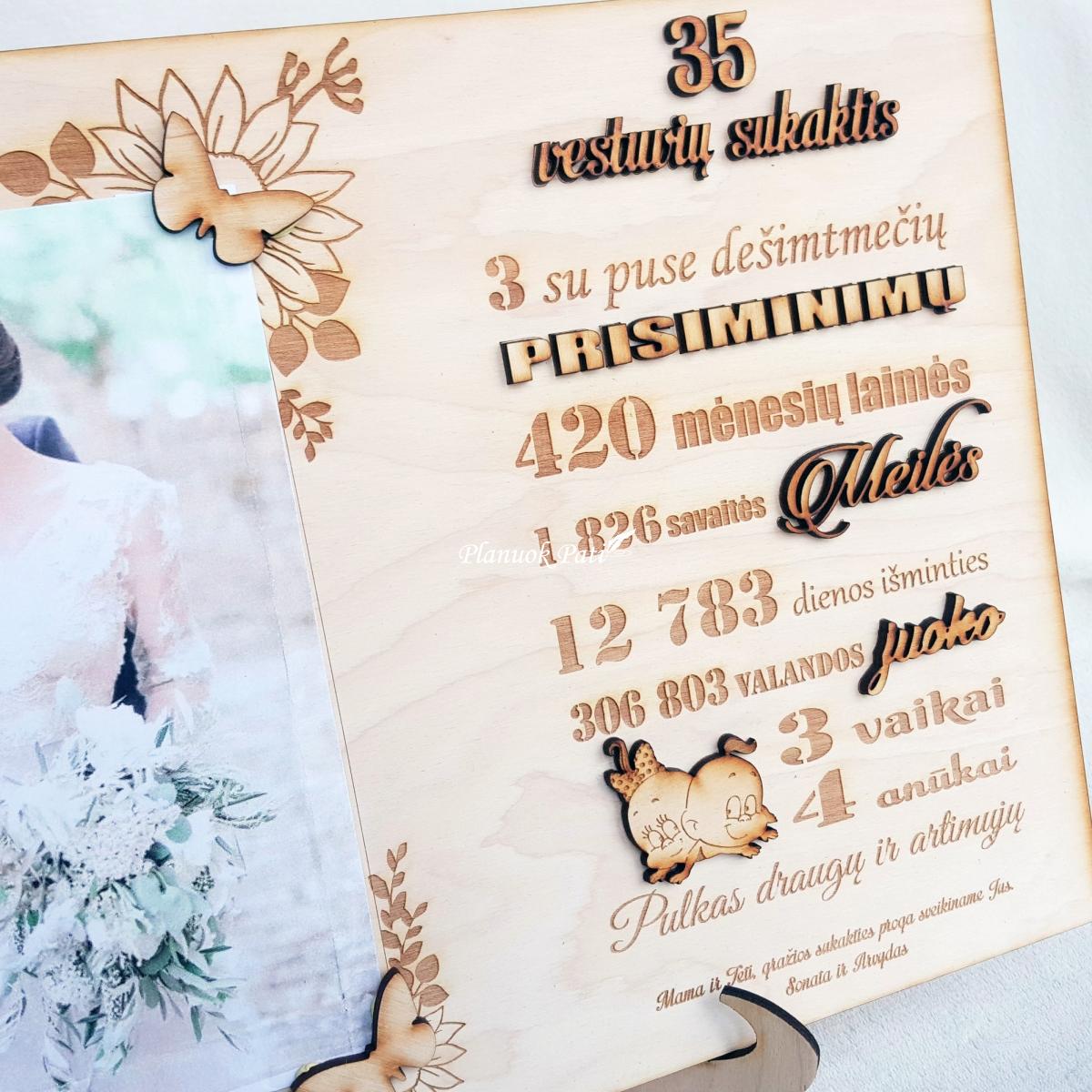 Rėmelis vestuvių jubiliejaus proga