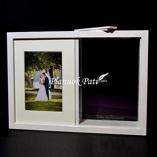 Dėžutė su nuotrauka smėlio ceremonijai