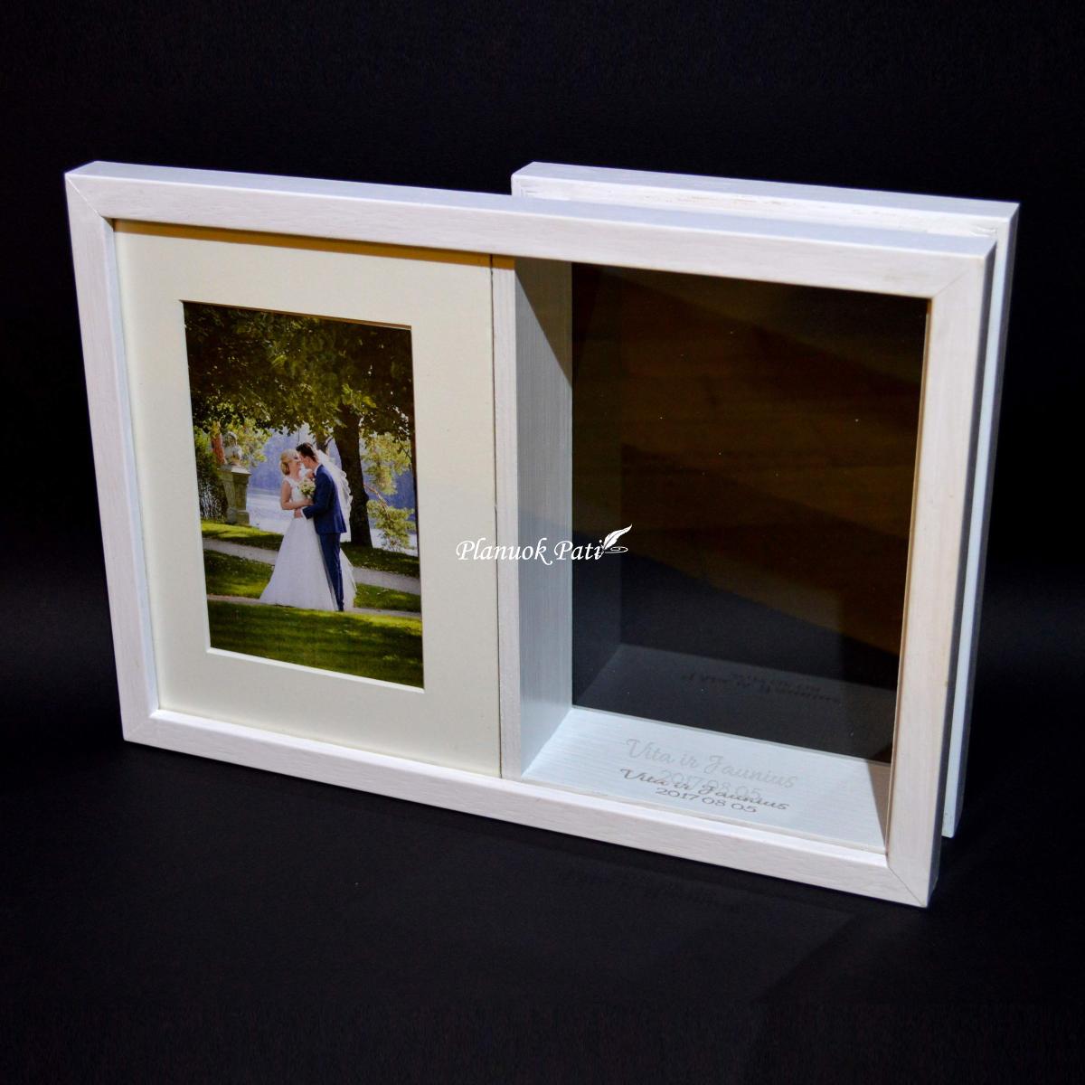 Dėžutė su nuotrauka smėlio ceremonijai