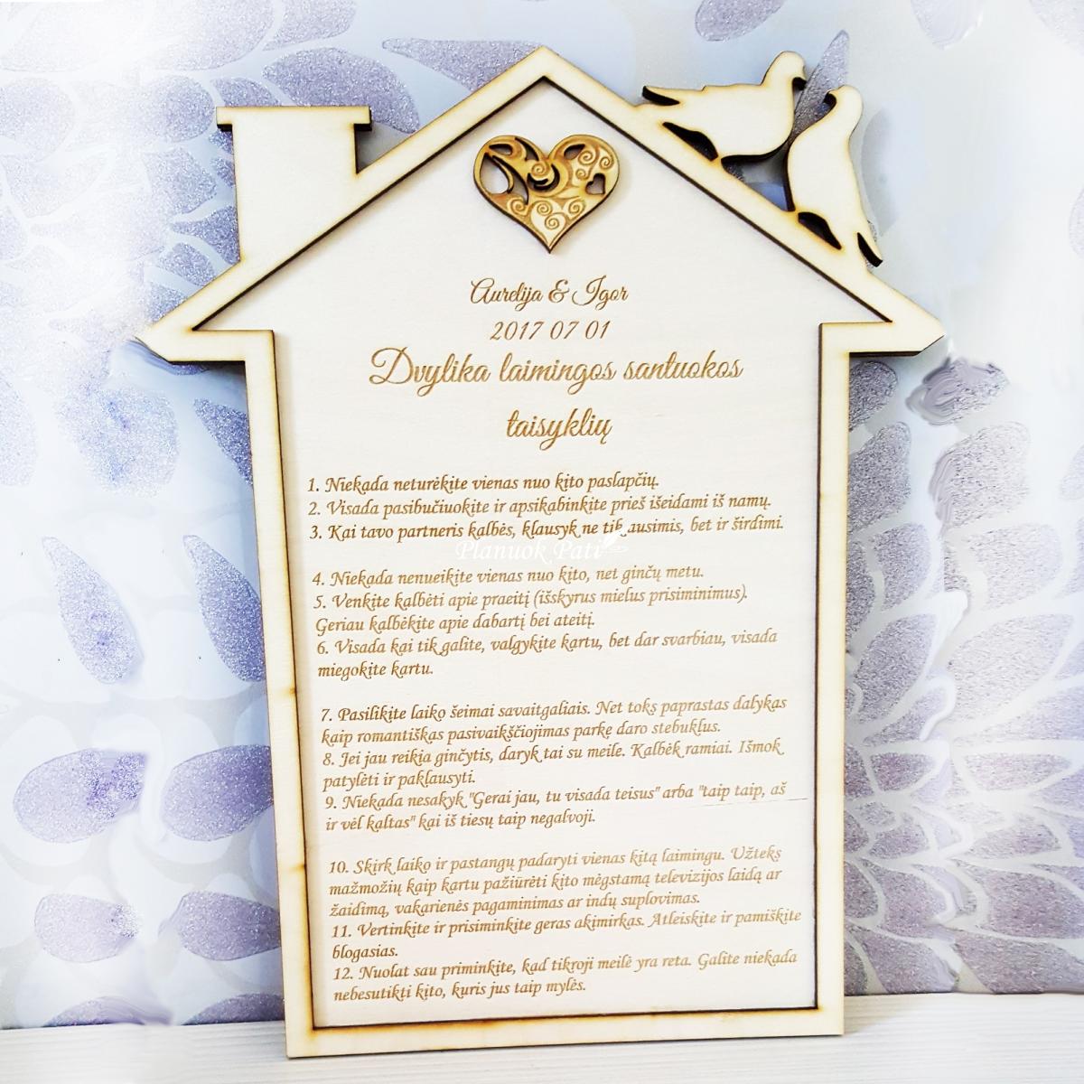 Šeimos arba Santuokos taisyklės - Namelis