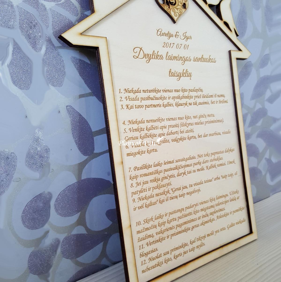 Šeimos arba Santuokos taisyklės - Namelis