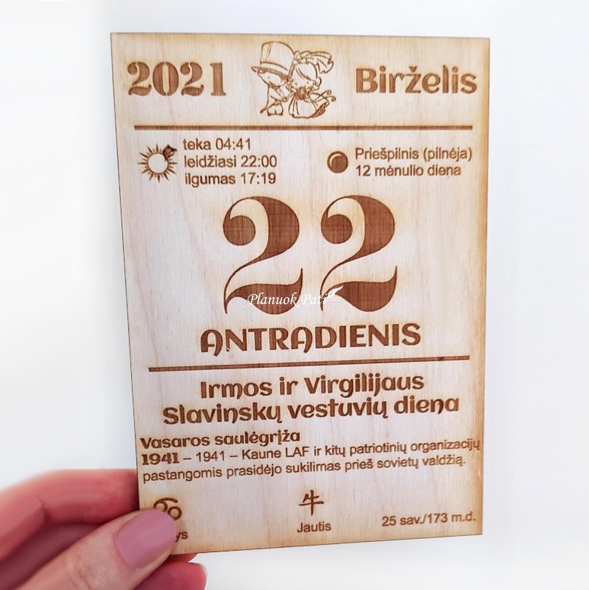 Vestuvių dienos kalendoriaus lapelis -  magnetukas