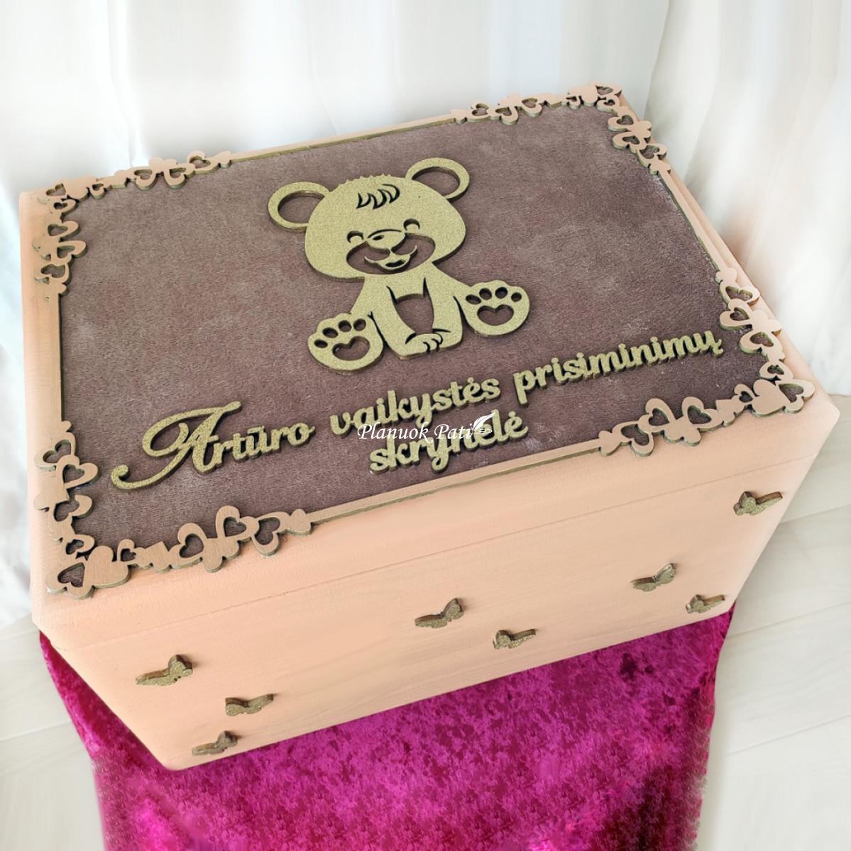 Krikštynų komplektas Meškutis (įvairios spalvos)