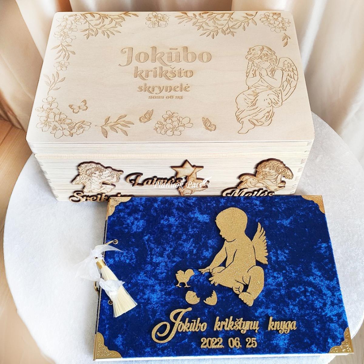 Palinkėjimų knyga krikštynoms Angelėlis su paukšteliu