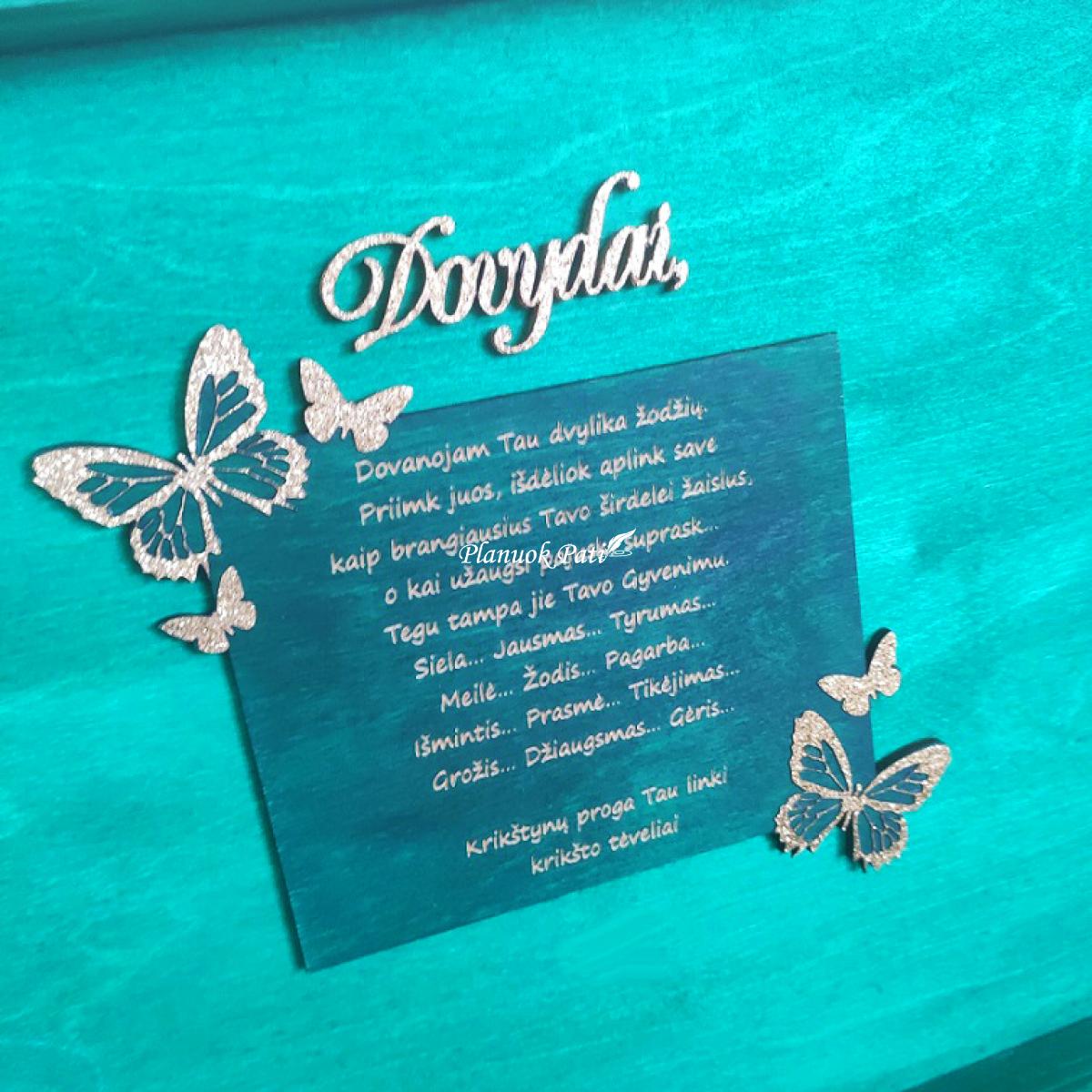 Krikštadėžė medis ir aksomas (40x30x22cm)