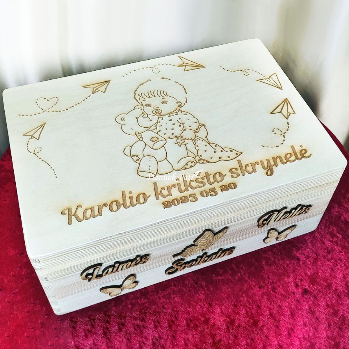 Krikštadėžė - prisiminimų skrynelė (35x24x15cm)