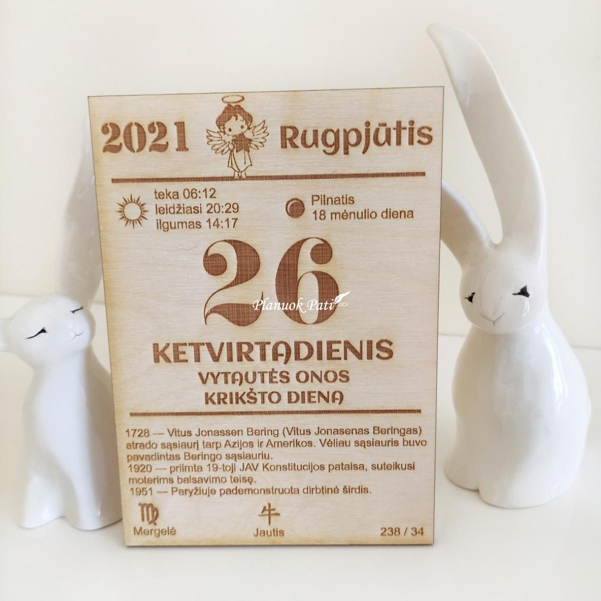 Krikštynų dienos kalendoriaus lapelis - magnetukas