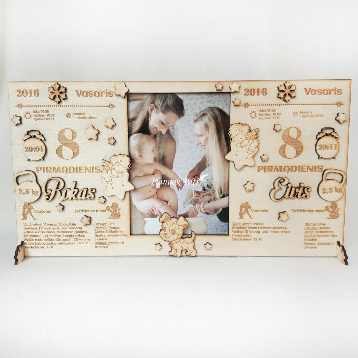 Dvigubas rėmelis - metrikai su nuotrauka